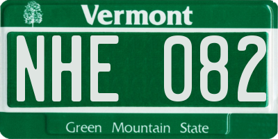 VT license plate NHE082