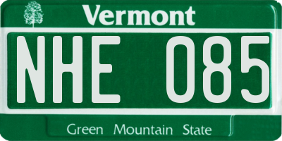 VT license plate NHE085