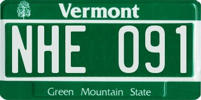 VT license plate NHE091