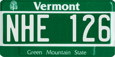 VT license plate NHE126