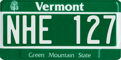 VT license plate NHE127