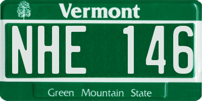 VT license plate NHE146