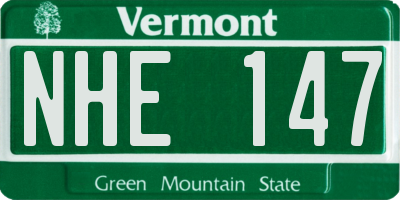 VT license plate NHE147
