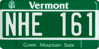 VT license plate NHE161
