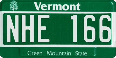 VT license plate NHE166