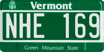 VT license plate NHE169