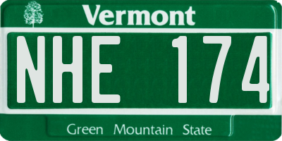 VT license plate NHE174
