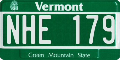 VT license plate NHE179