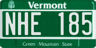 VT license plate NHE185