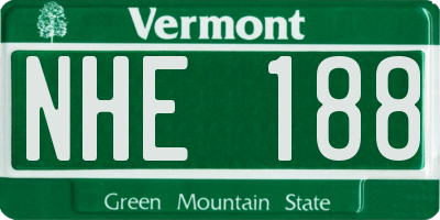 VT license plate NHE188