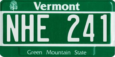 VT license plate NHE241