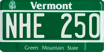 VT license plate NHE250