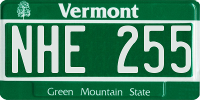 VT license plate NHE255