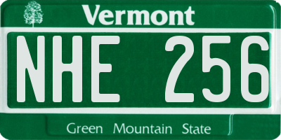 VT license plate NHE256