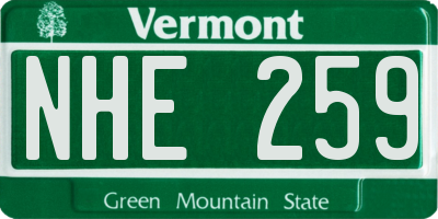 VT license plate NHE259