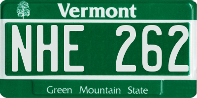 VT license plate NHE262