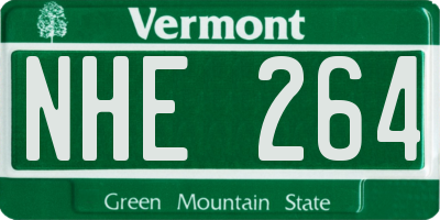 VT license plate NHE264