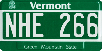 VT license plate NHE266