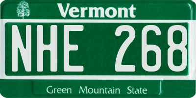 VT license plate NHE268