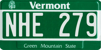 VT license plate NHE279