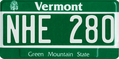 VT license plate NHE280