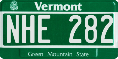 VT license plate NHE282