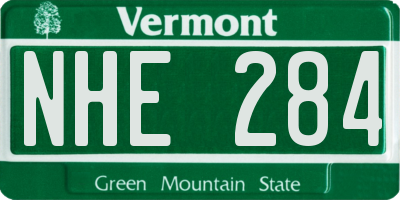 VT license plate NHE284