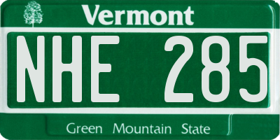 VT license plate NHE285