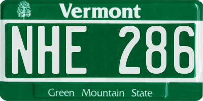 VT license plate NHE286
