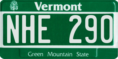 VT license plate NHE290