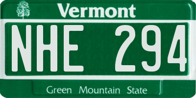 VT license plate NHE294