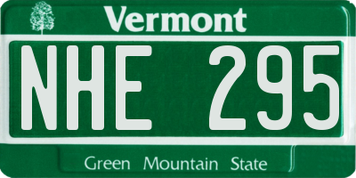 VT license plate NHE295