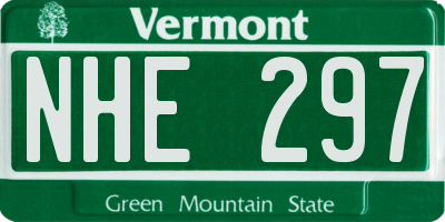 VT license plate NHE297