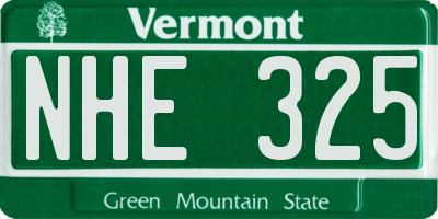 VT license plate NHE325