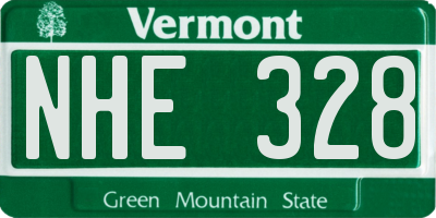 VT license plate NHE328