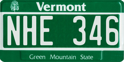 VT license plate NHE346