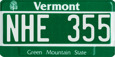 VT license plate NHE355