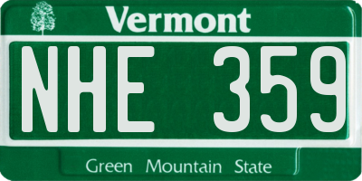 VT license plate NHE359