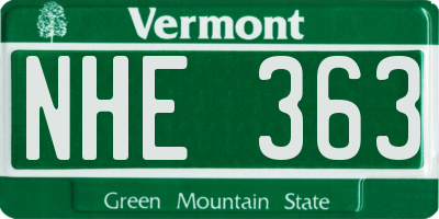 VT license plate NHE363