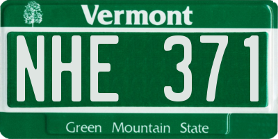 VT license plate NHE371