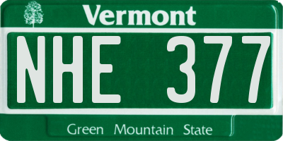 VT license plate NHE377