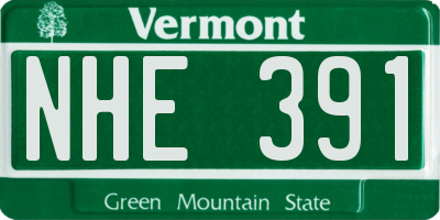 VT license plate NHE391