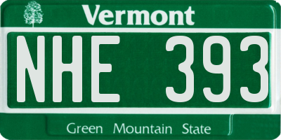 VT license plate NHE393
