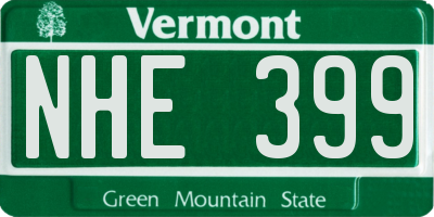 VT license plate NHE399