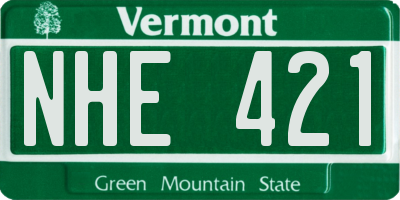 VT license plate NHE421