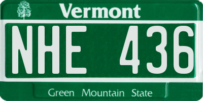 VT license plate NHE436