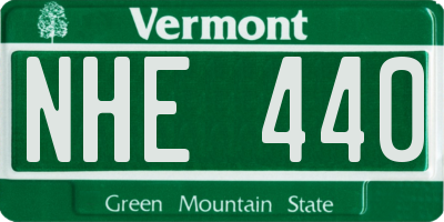 VT license plate NHE440
