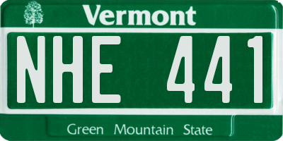 VT license plate NHE441