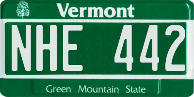 VT license plate NHE442