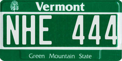 VT license plate NHE444